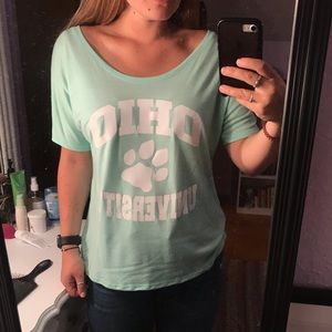 Ohio University off the shoulder t-shirt